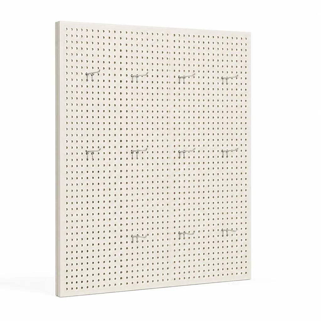Pegboard Organizer Wall-Mounted Modular Design 10 Metal Hooks