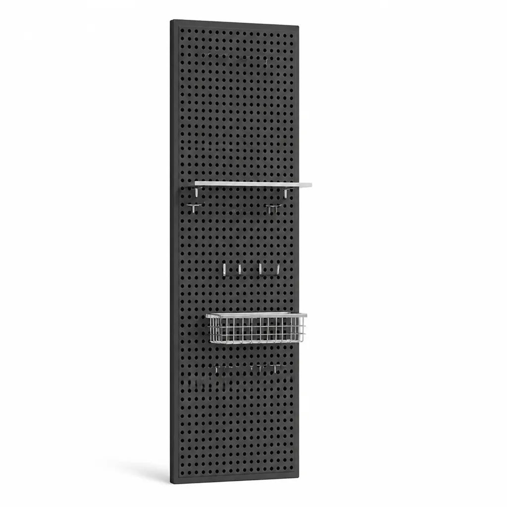 Pegboard Organizer Wall-Mounted Modular Design 10 Metal Hooks