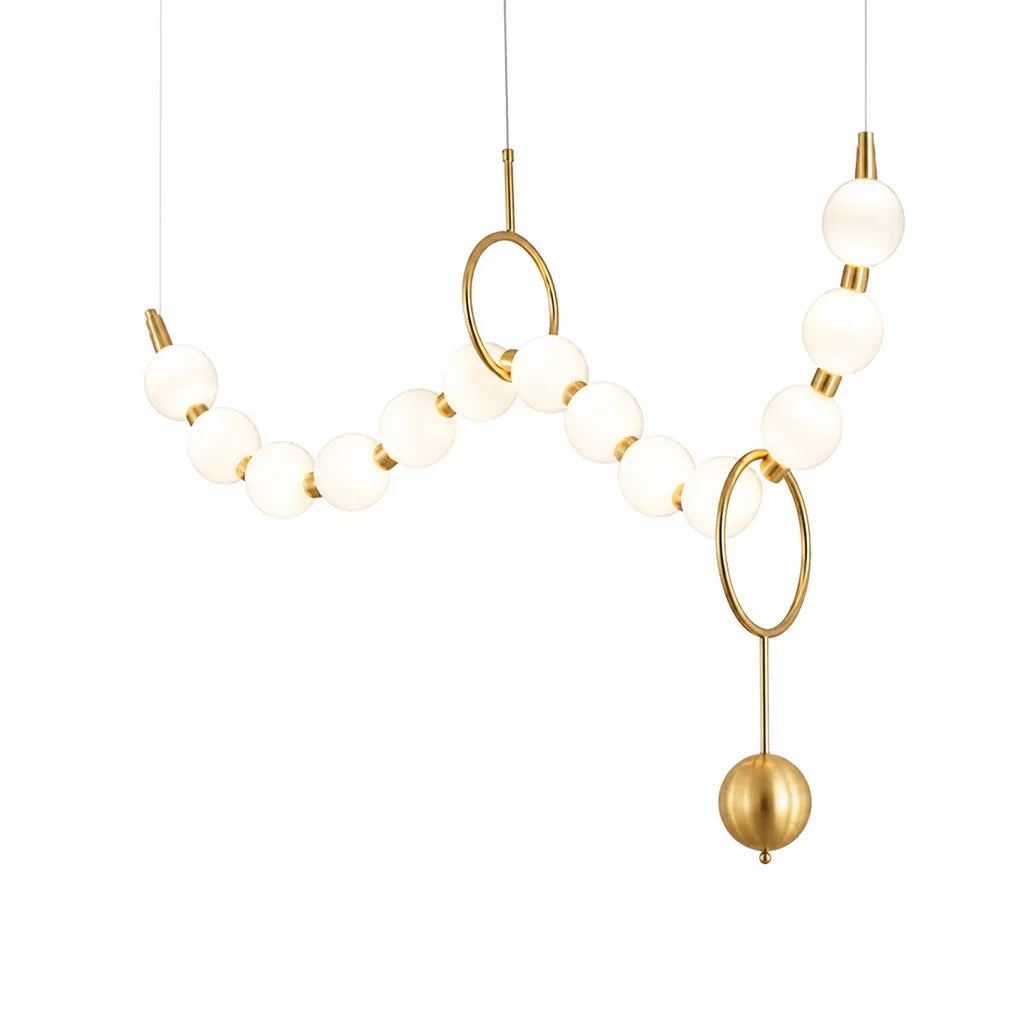 Pendant Light Orbital Design Frosted Glass Adjustable Height