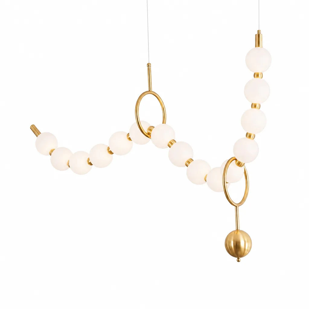 Pendant Light Orbital Design Frosted Glass Adjustable Height