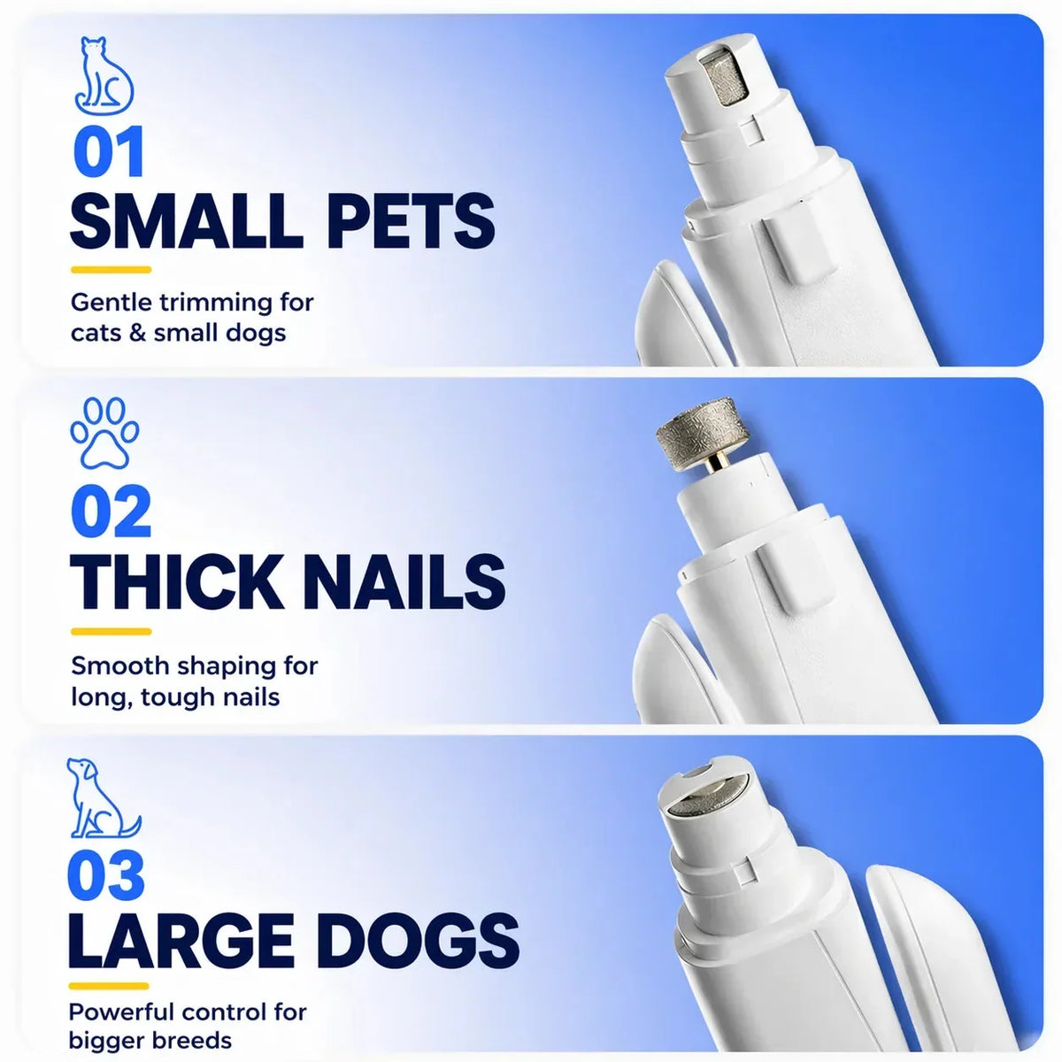 Pet Nail Clipper & Grinder LED Rechargeable 2-In-1