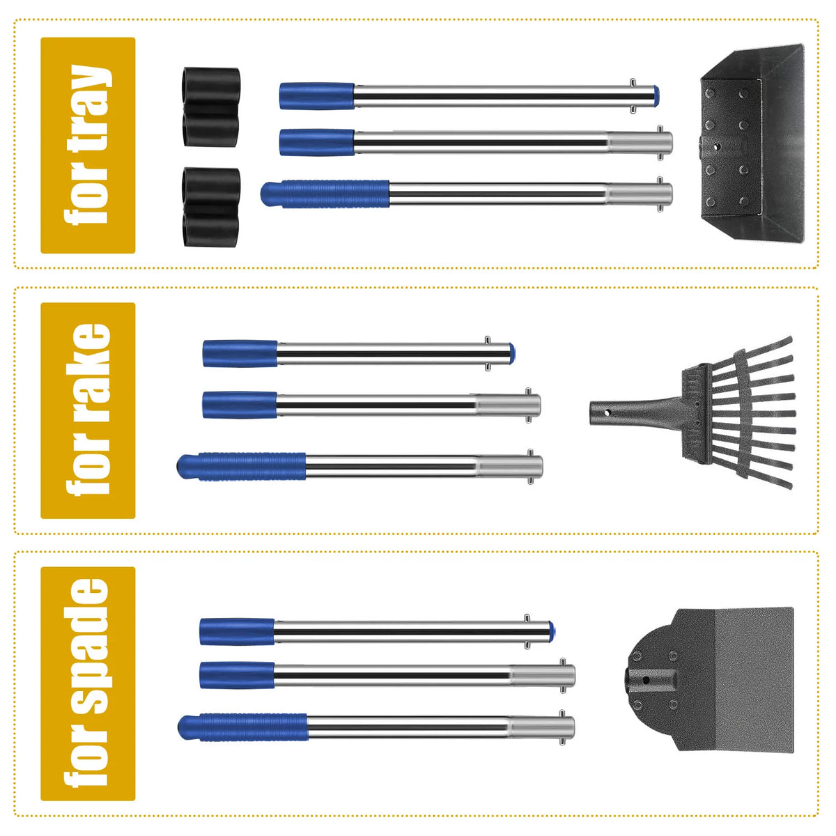 Pet Waste Scooper Set Long Handle Stainless Steel