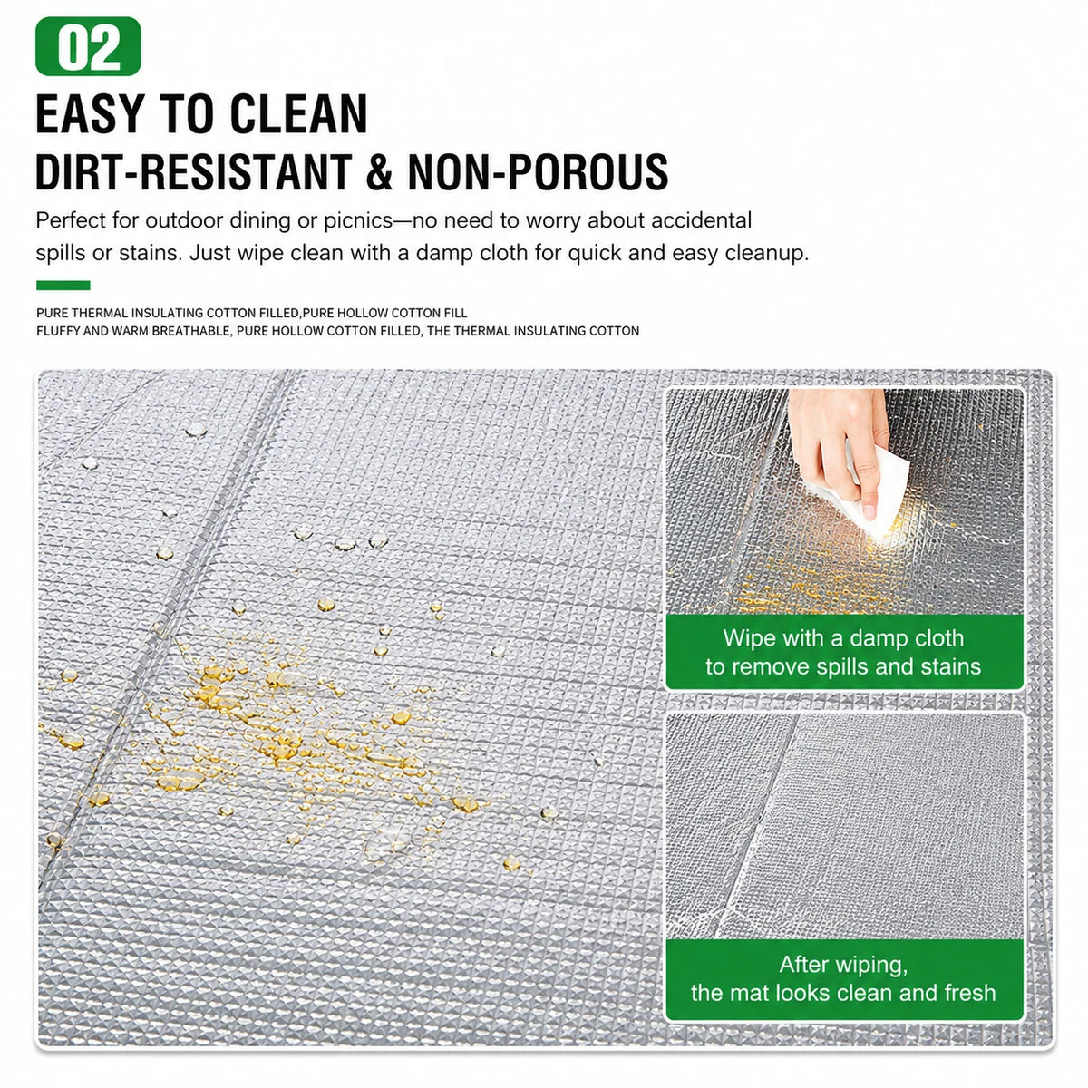 Picnic Mat Foldable Moisture-Resistant Aluminum Foil Surface