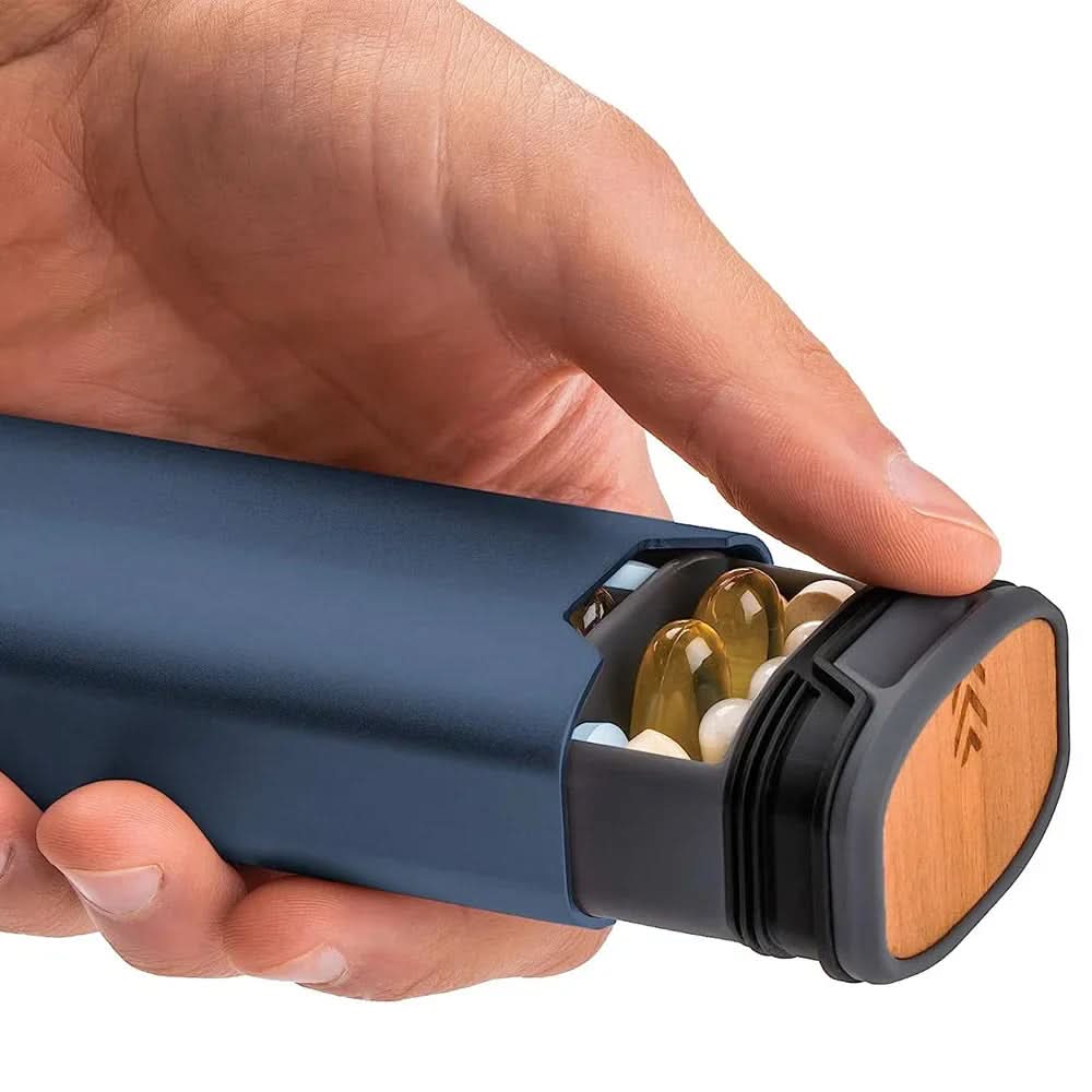 Pill Organizer 7 Day-Labeled Compartments Leak-Proof