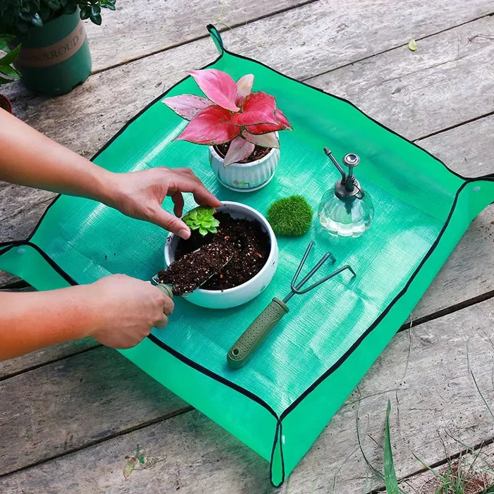 Plant Repotting Mat Waterproof Snap-Corner Foldable