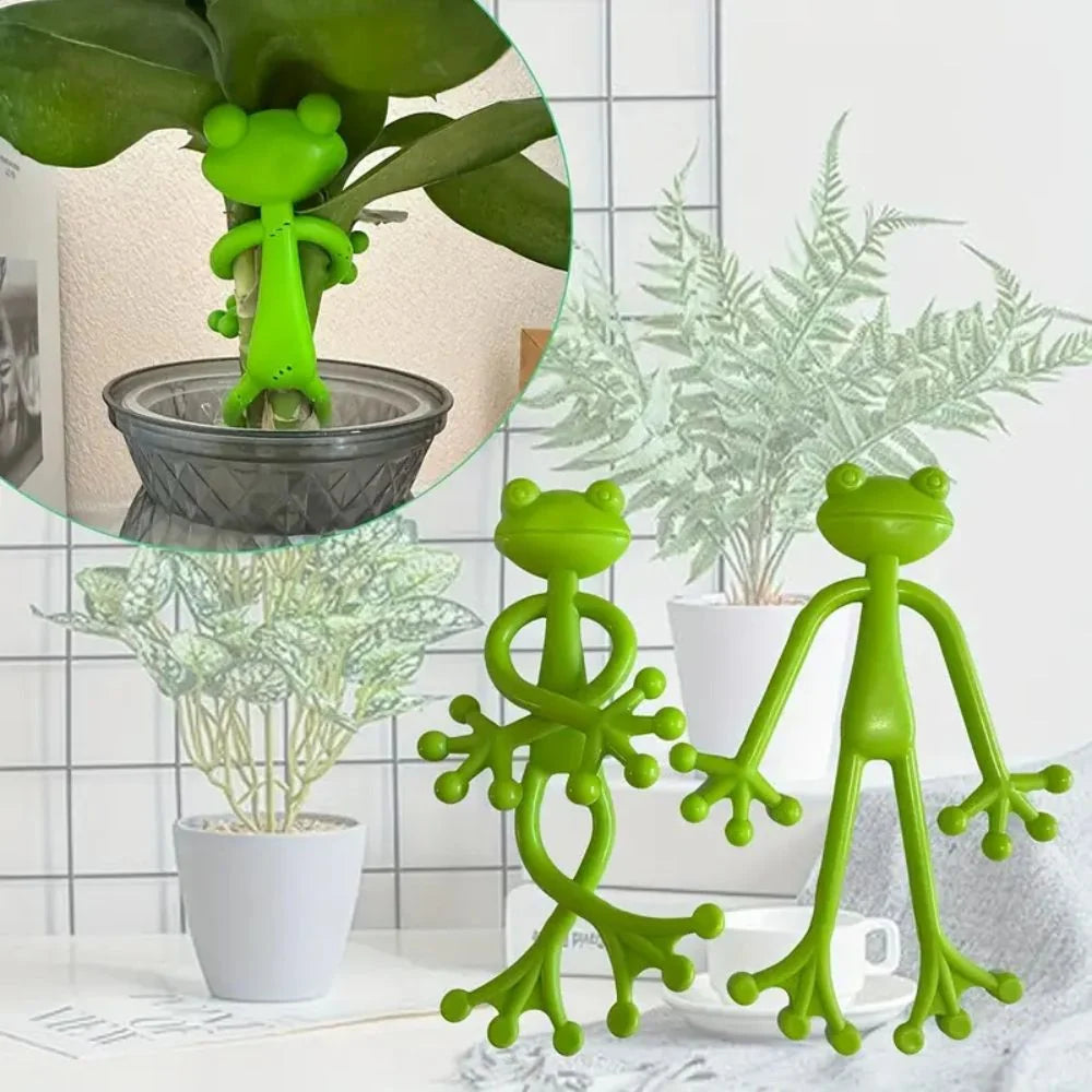 Plant Support Stake Plastic Frog Design Compact Space-Saving