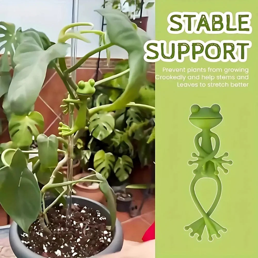 Plant Support Stake Plastic Frog Design Compact Space-Saving