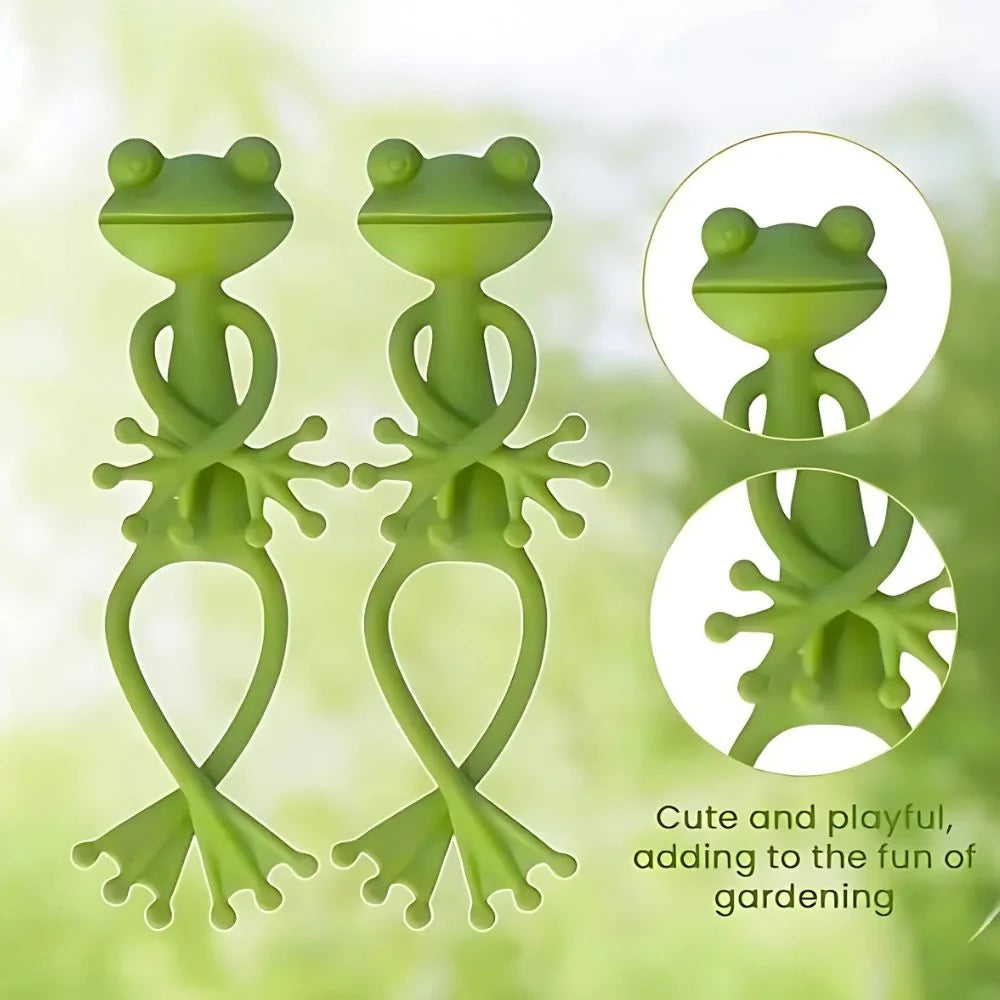 Plant Support Stake Plastic Frog Design Compact Space-Saving