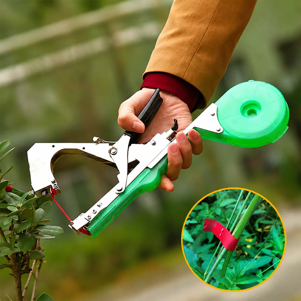 Plant Tying Tool One-Hand Operation Adjustable Tape Loop