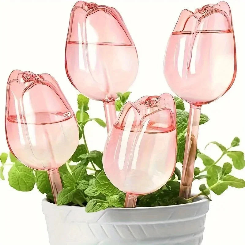 Plant Watering Globes Glass Slow-Drip Tulip-Shaped