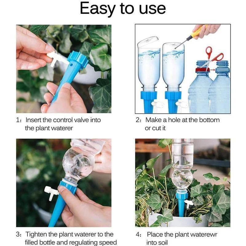 Plant Watering Spike Adjustable Drip Flow Bottle Compatible