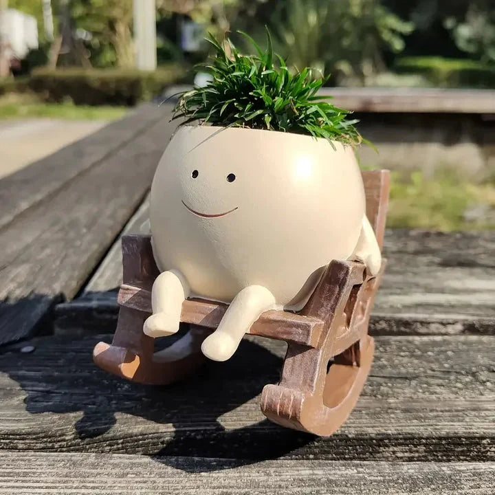 Planter Pot Smiley Face Hanging Swing & Rocking Chair Styles