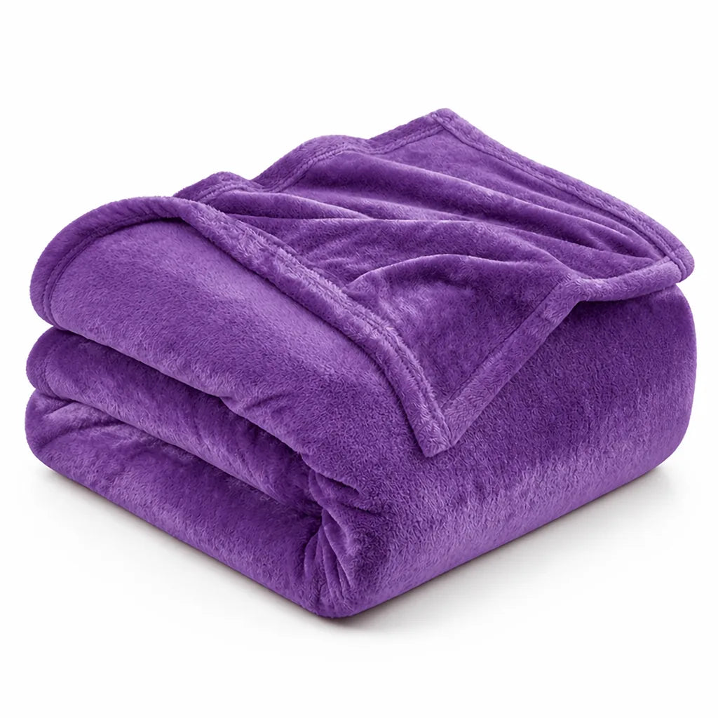 Plush Throw Blanket Ultra-Soft Microfiber Machine Washable & Quick-Dry