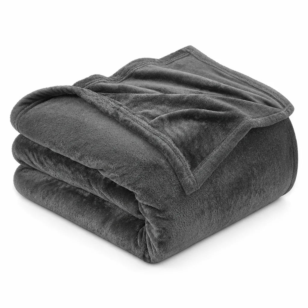 Plush Throw Blanket Ultra-Soft Microfiber Machine Washable & Quick-Dry