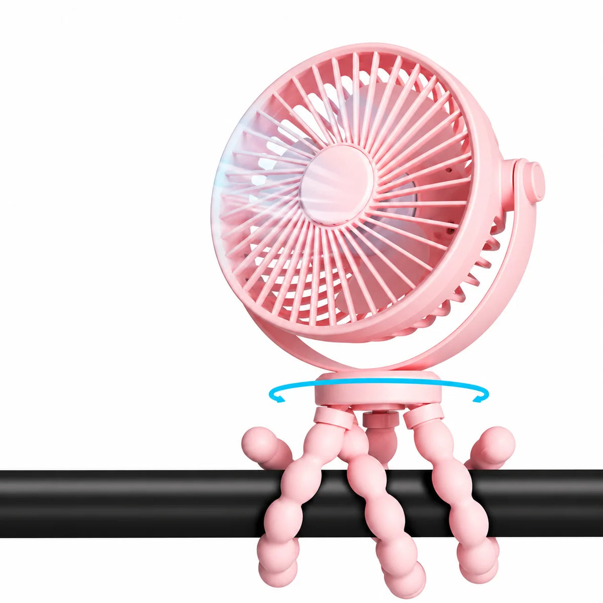Portable Fan Flexible Tripod Legs USB-C Rechargeable 3 Speeds