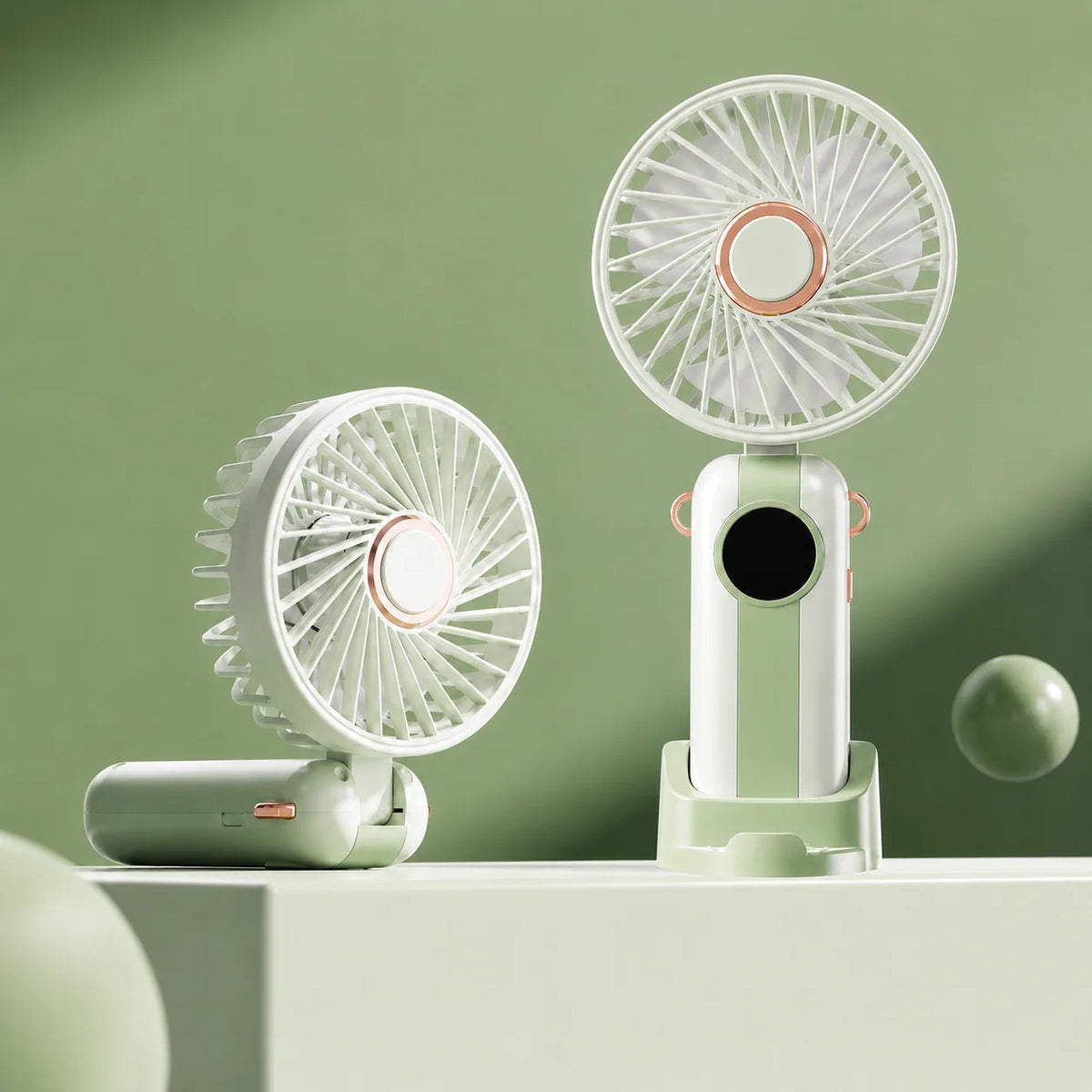 Portable Fan Foldable USB Rechargeable 5-Speed LED Display