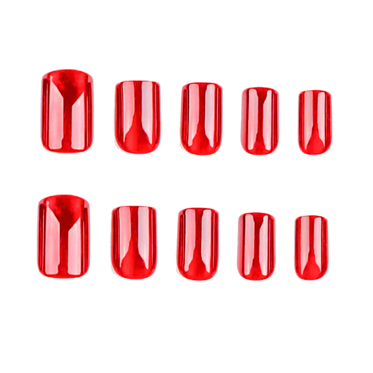 Press-On Nails Ruby Red Cat-Eye Shimmer Square 24 Count