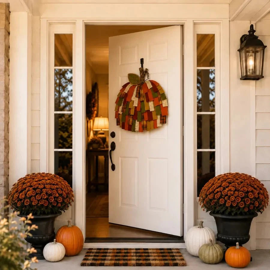 Pumpkin Door Hanger 3D Patchwork Fabric Design