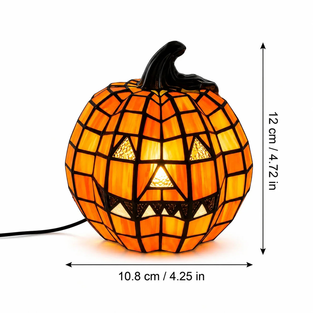 Pumpkin Lamp Mosaic Design USB-Powered Warm White Light