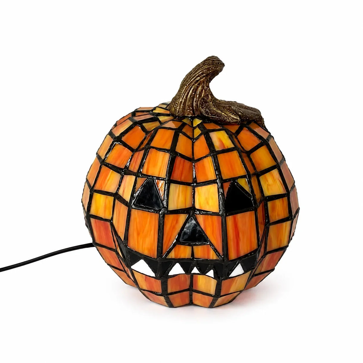 Pumpkin Lamp Mosaic Design USB-Powered Warm White Light