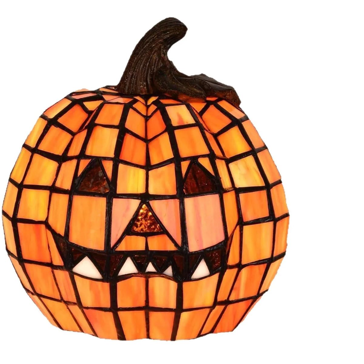 Pumpkin Lamp Mosaic Design USB-Powered Warm White Light