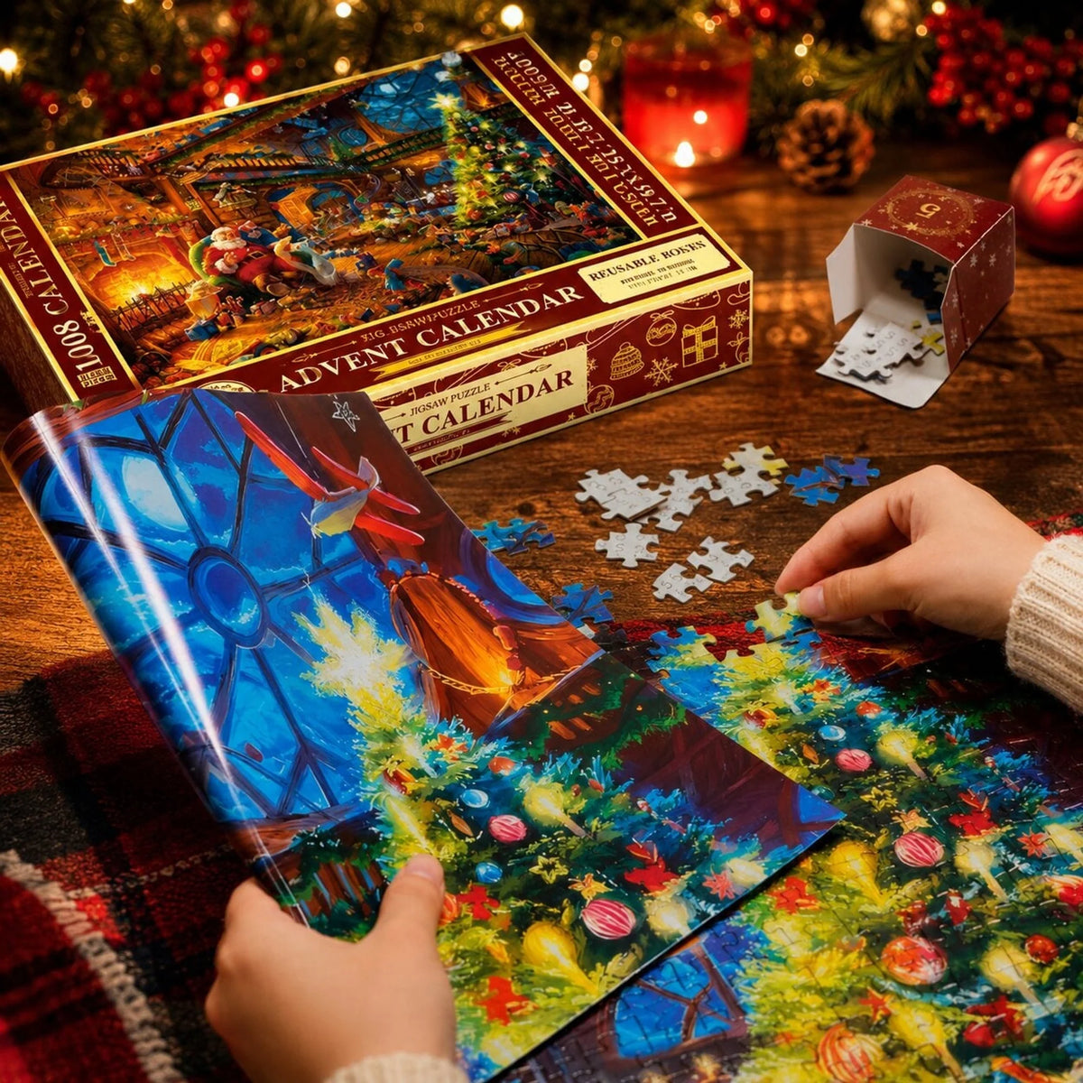 Puzzle Advent Calendar 1,008 Pieces With Reference Poster