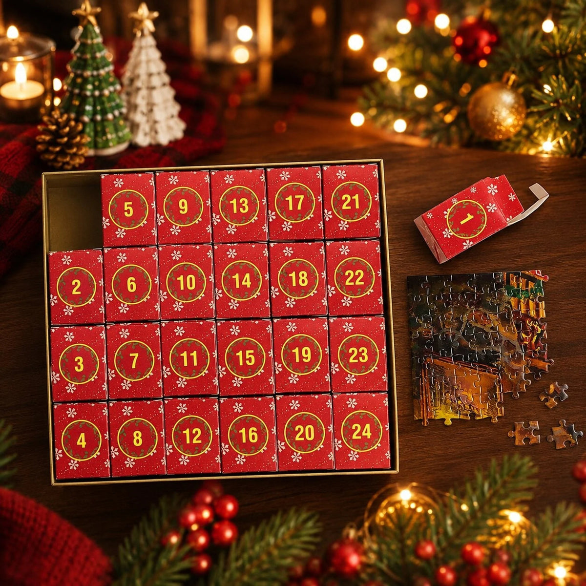 Puzzle Advent Calendar 1,008 Pieces With Reference Poster