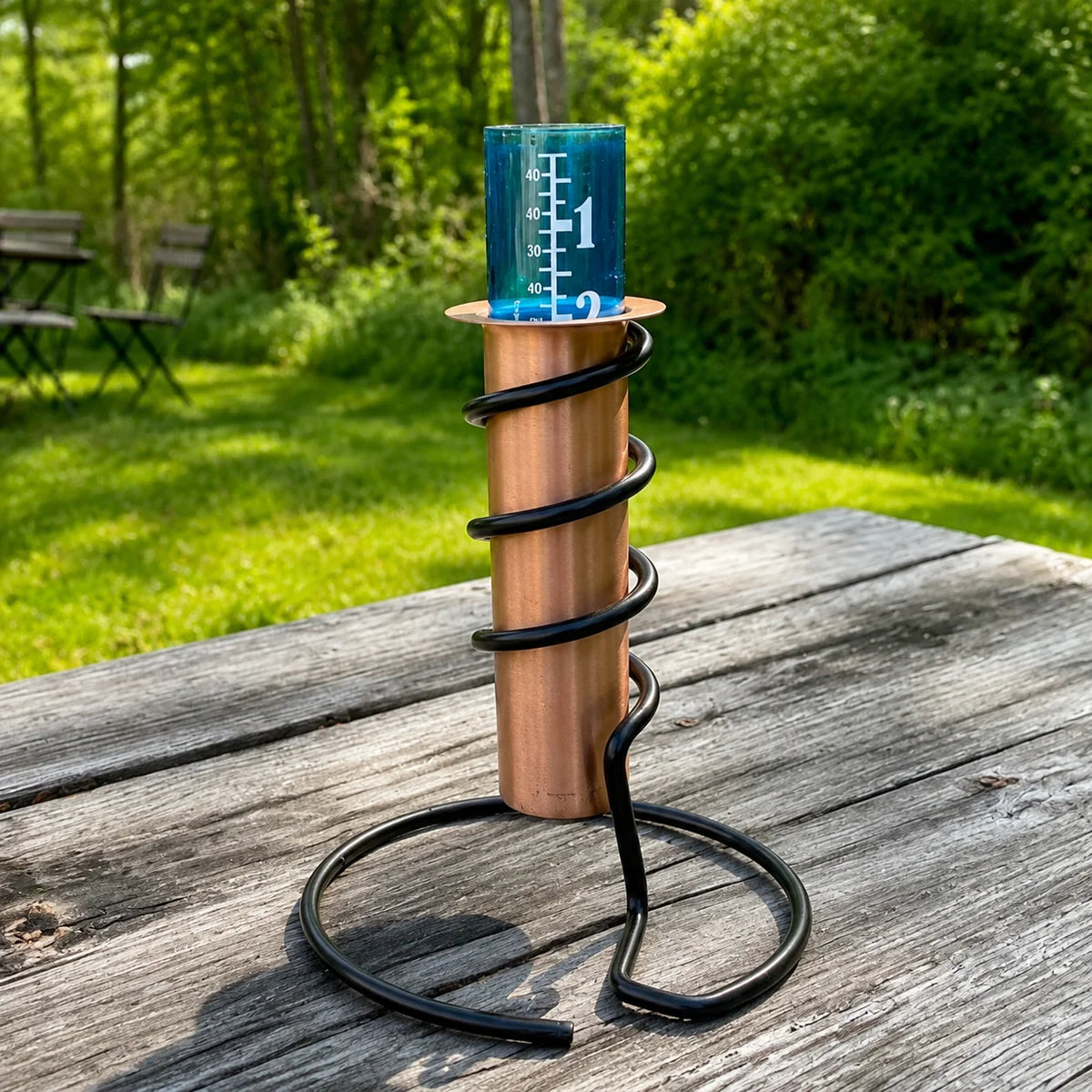 Rain Gauge Solid Copper Easy-Read Floating Tube