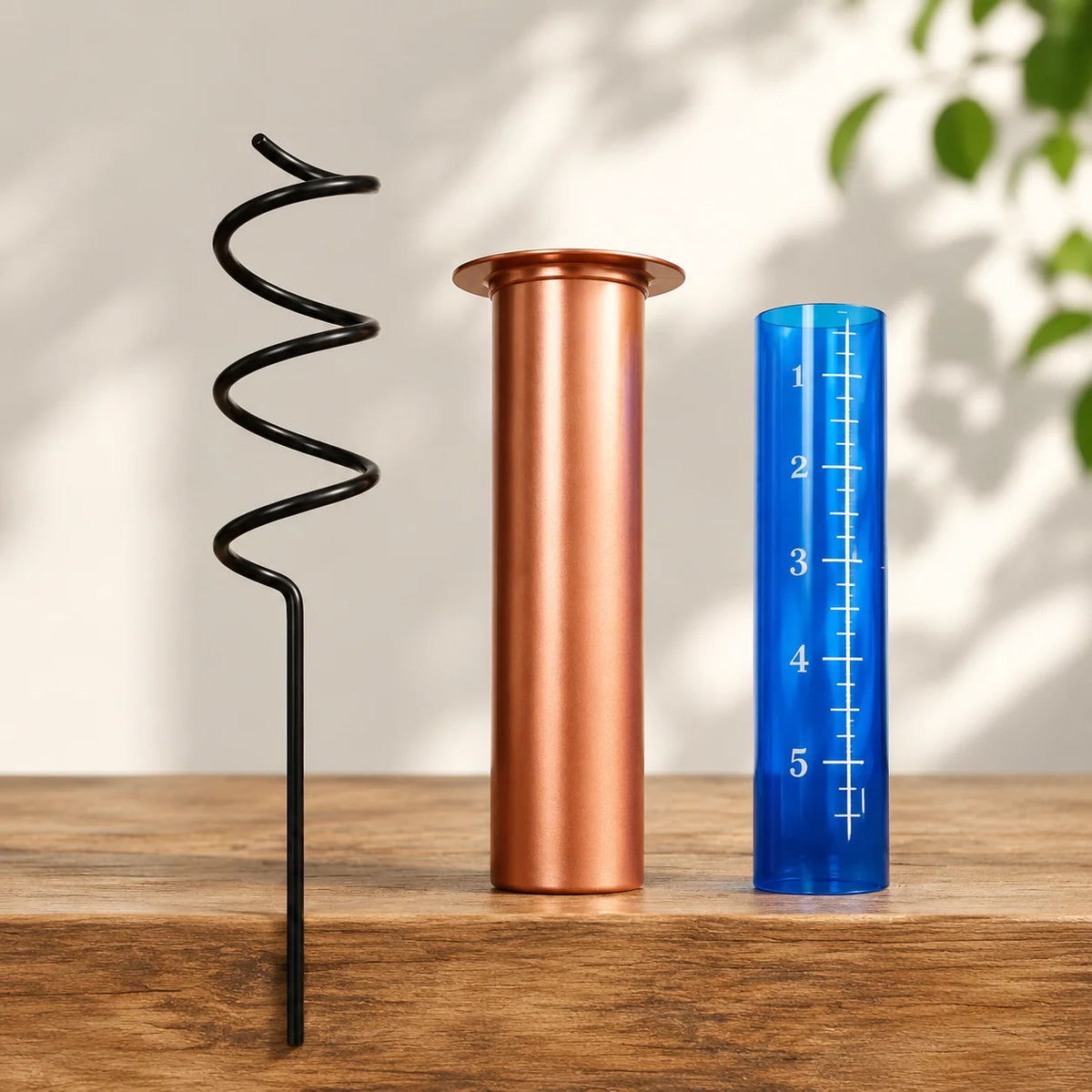 Rain Gauge Solid Copper Easy-Read Floating Tube