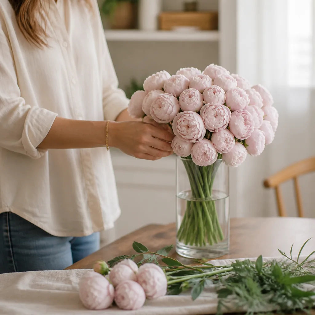 Realistic Artificial Peony Bouquet (Mixable Stems)