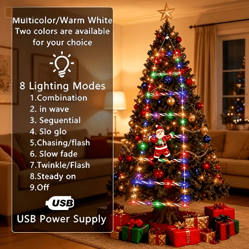 Santa Ladder Lights USB Powered 8 Lighting Modes