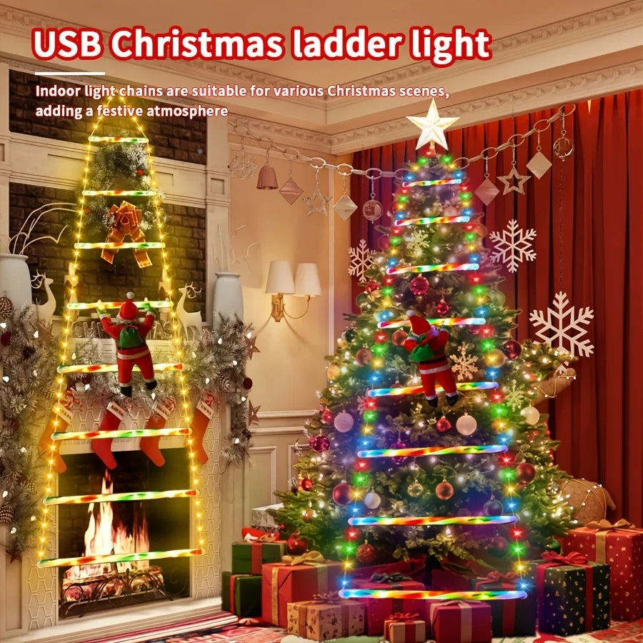 Santa Ladder Lights USB Powered 8 Lighting Modes