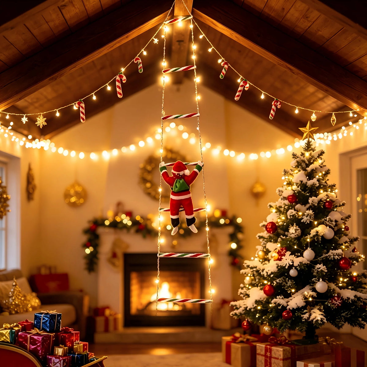 Santa Ladder Lights USB Powered 8 Lighting Modes