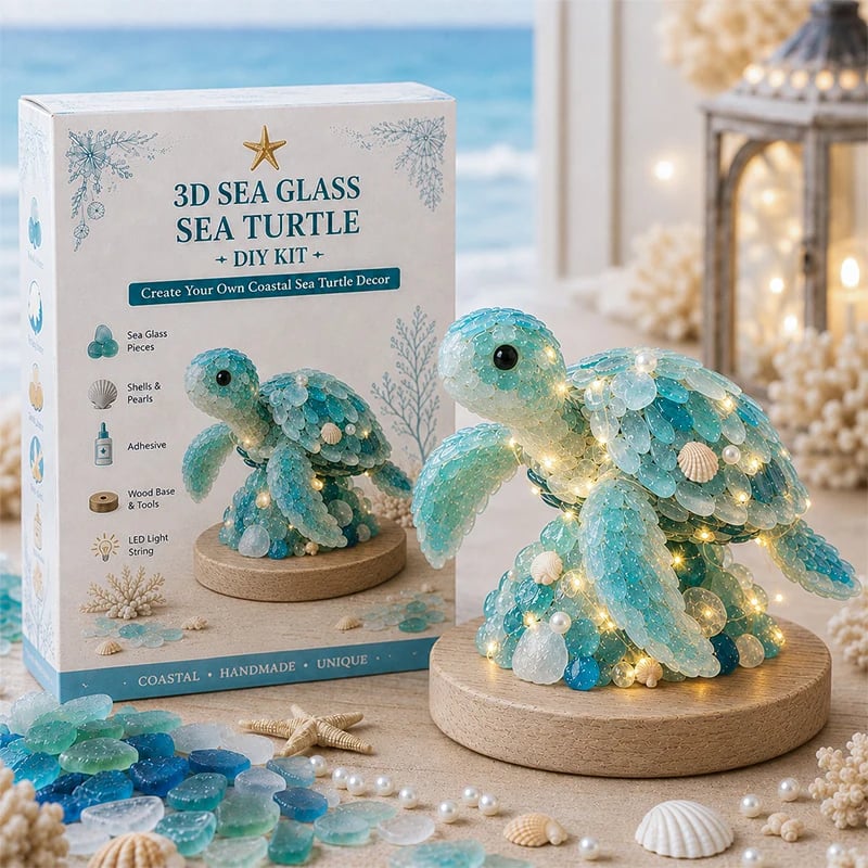 Sea Glass Art Kit 3D Layered Warm LED Lights