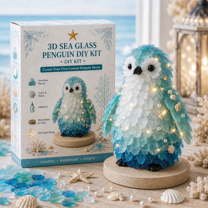 Sea Glass Art Kit 3D Layered Warm LED Lights