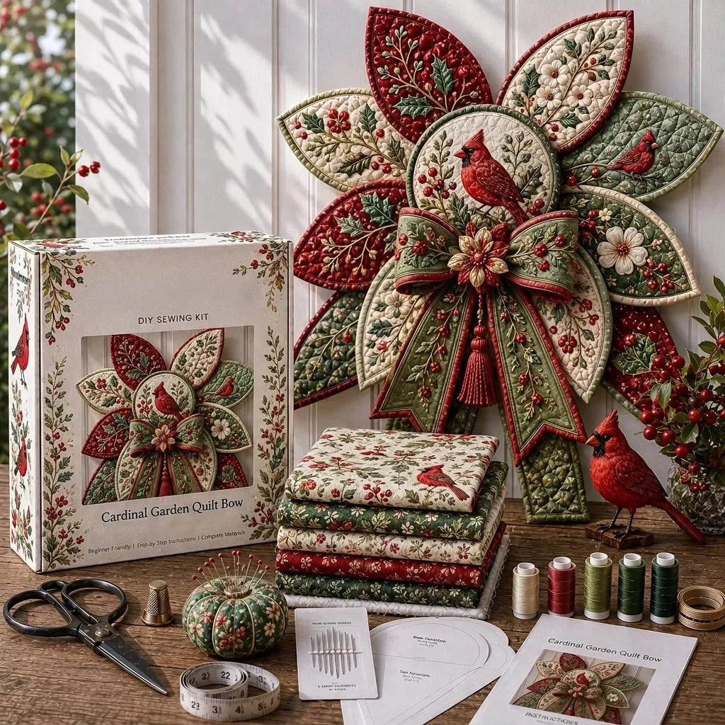 Sewing Kit Quilted Bow Beginner-Friendly With Templates & Supplies