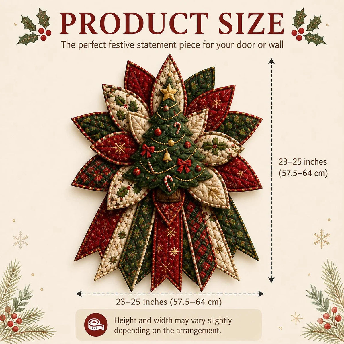 Sewing Kit Quilted Christmas Door Hanging Materials Included 50cm