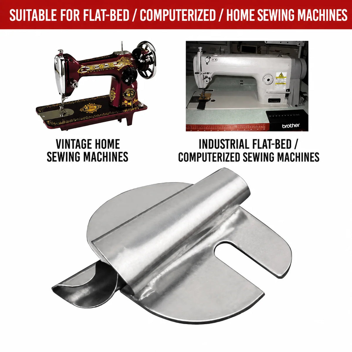 Sewing Machine Hemmer Attachment Adjustable Stainless Steel