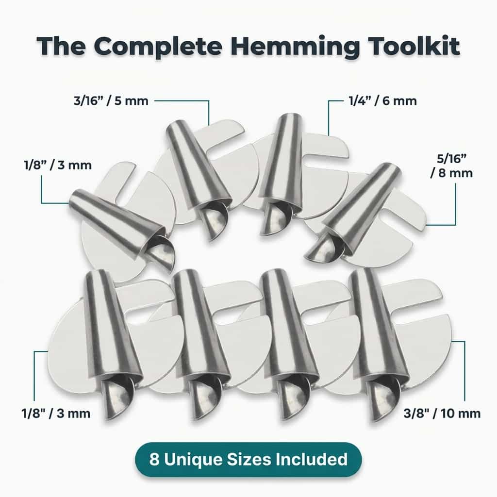 Sewing Machine Hemmer Attachment Adjustable Stainless Steel