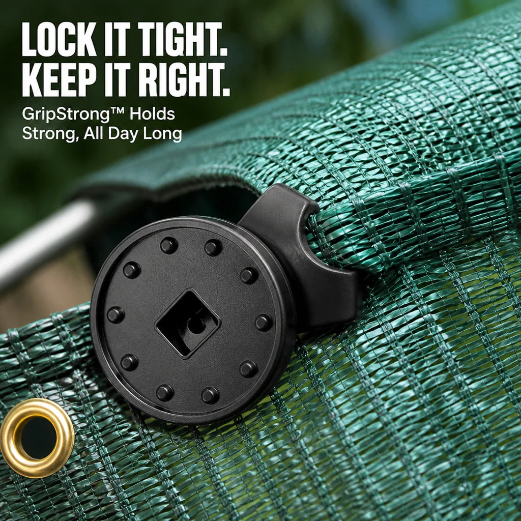 Shade Cloth Clips UV-Resistant Locking Grip Reusable