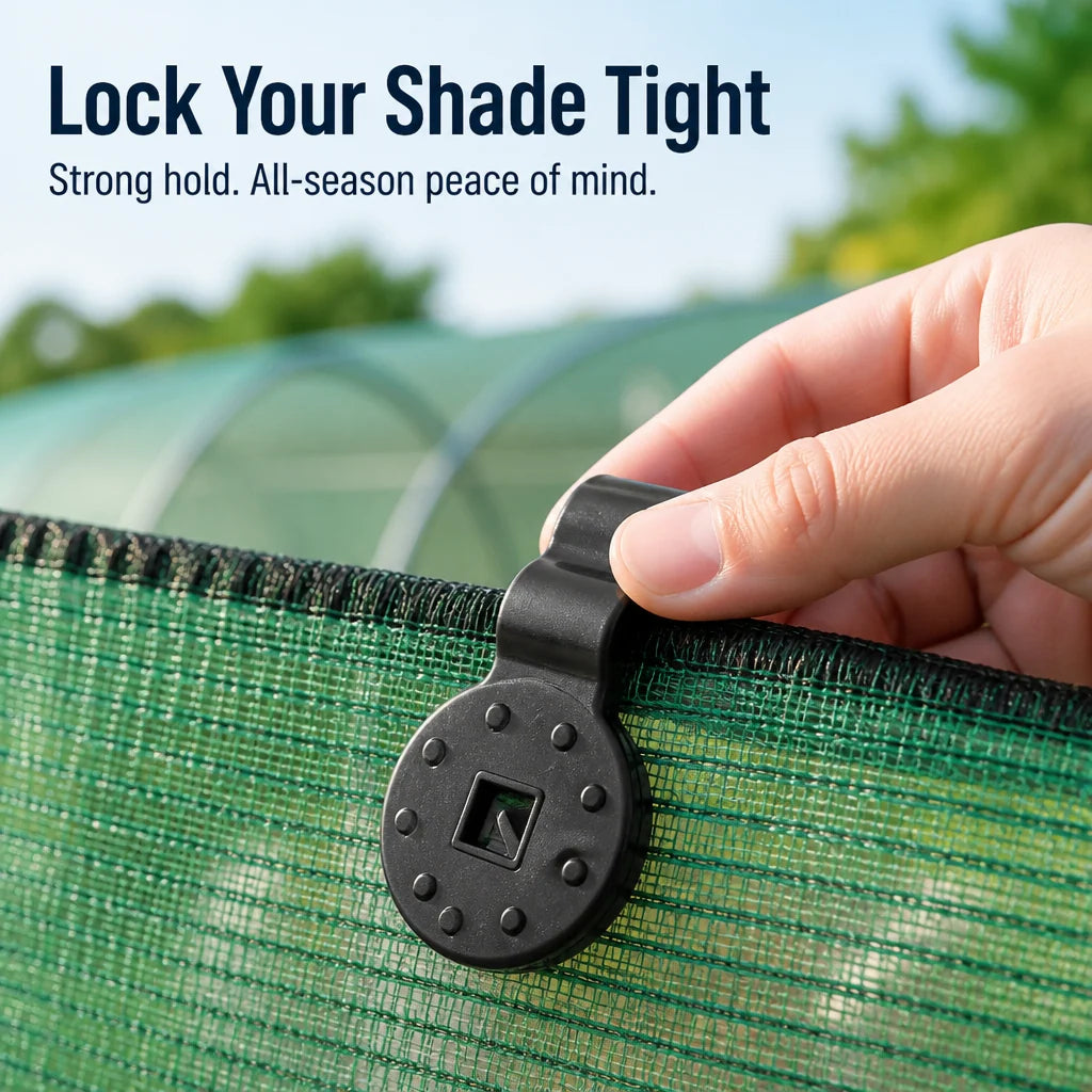 Shade Cloth Clips UV-Resistant Locking Grip Reusable