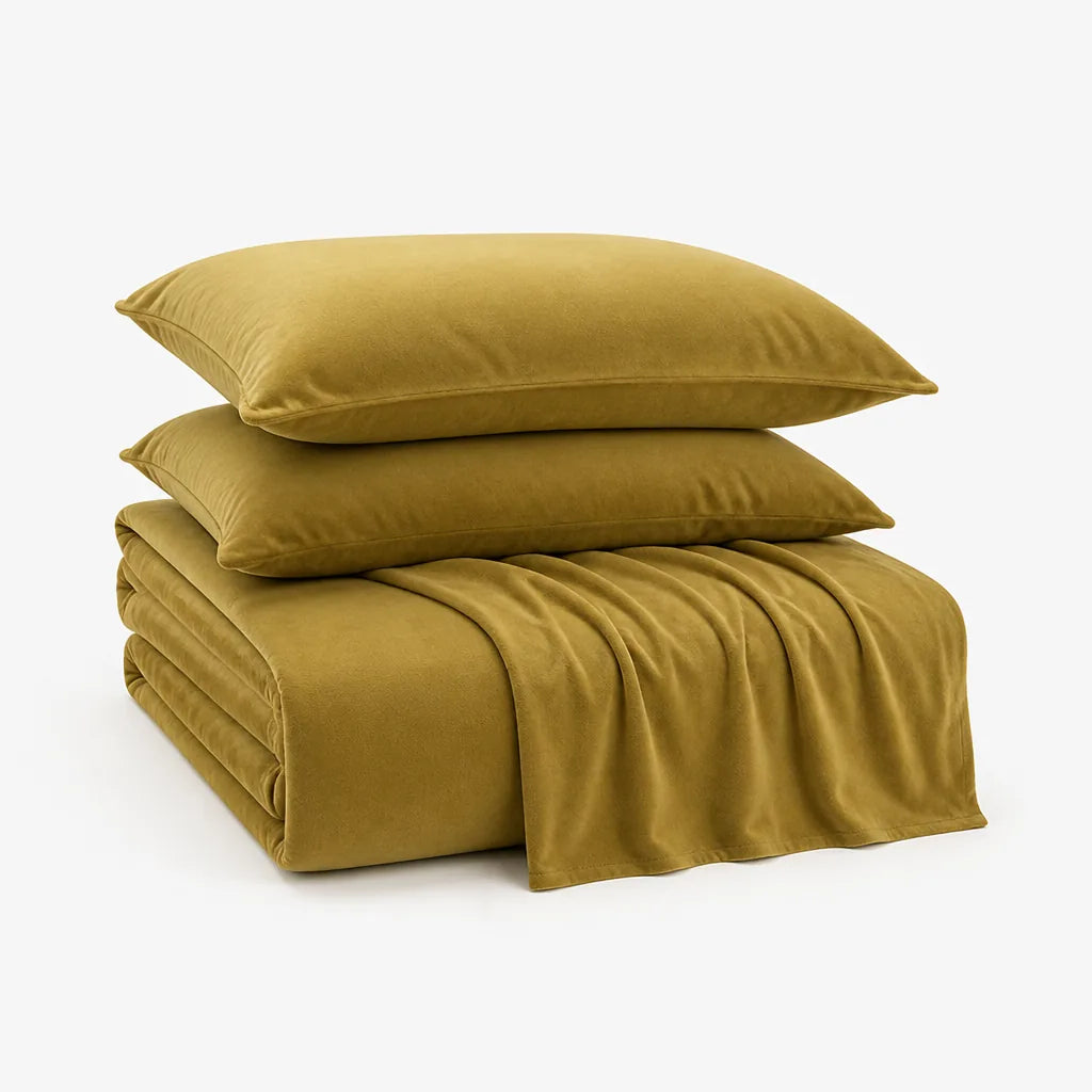 Sheet Set Velvet-Feel Brushed Microfiber Drapey Flat & Pillowcases