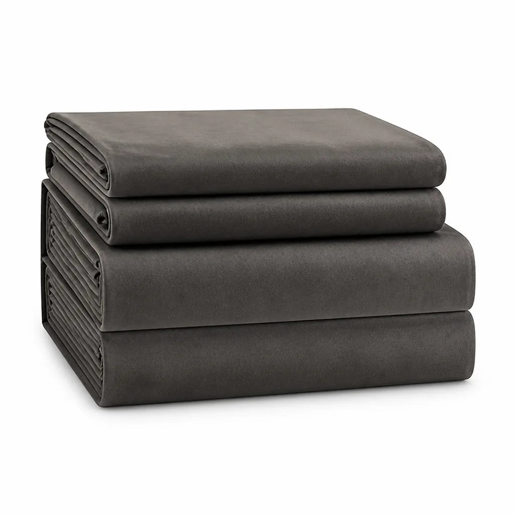 Sheet Set Velvet-Feel Brushed Microfiber Drapey Flat & Pillowcases