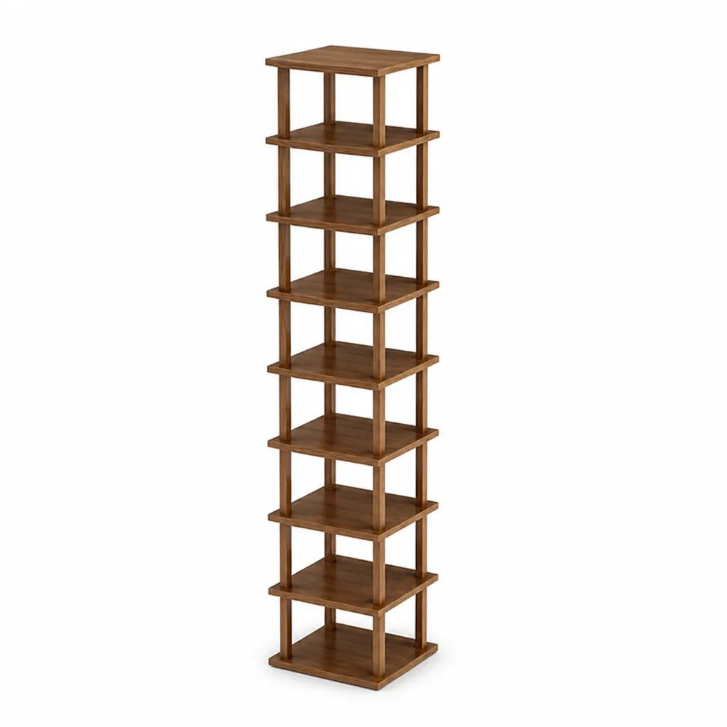 Shoe Rack 9-Tier Wooden Space-Saving