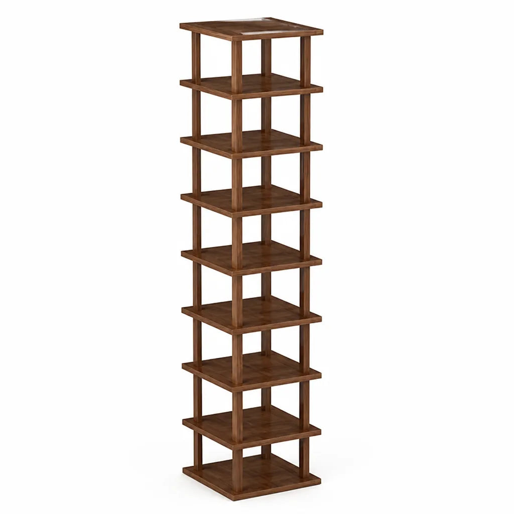 Shoe Rack 9-Tier Wooden Space-Saving