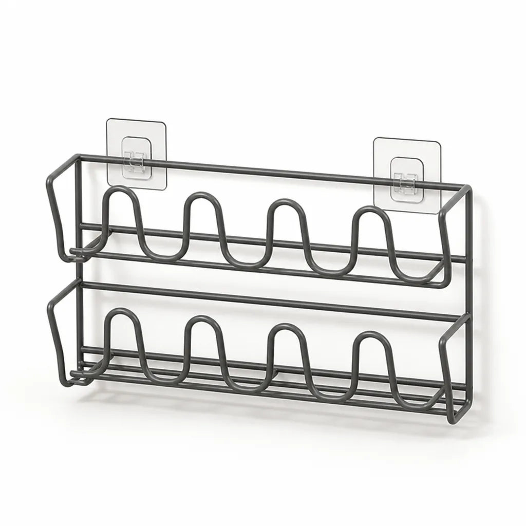 Shoe Rack Wall-Mounted No-Drill Metal 2-Tier