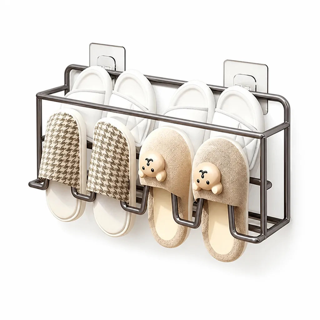 Shoe Rack Wall-Mounted No-Drill Metal 2-Tier