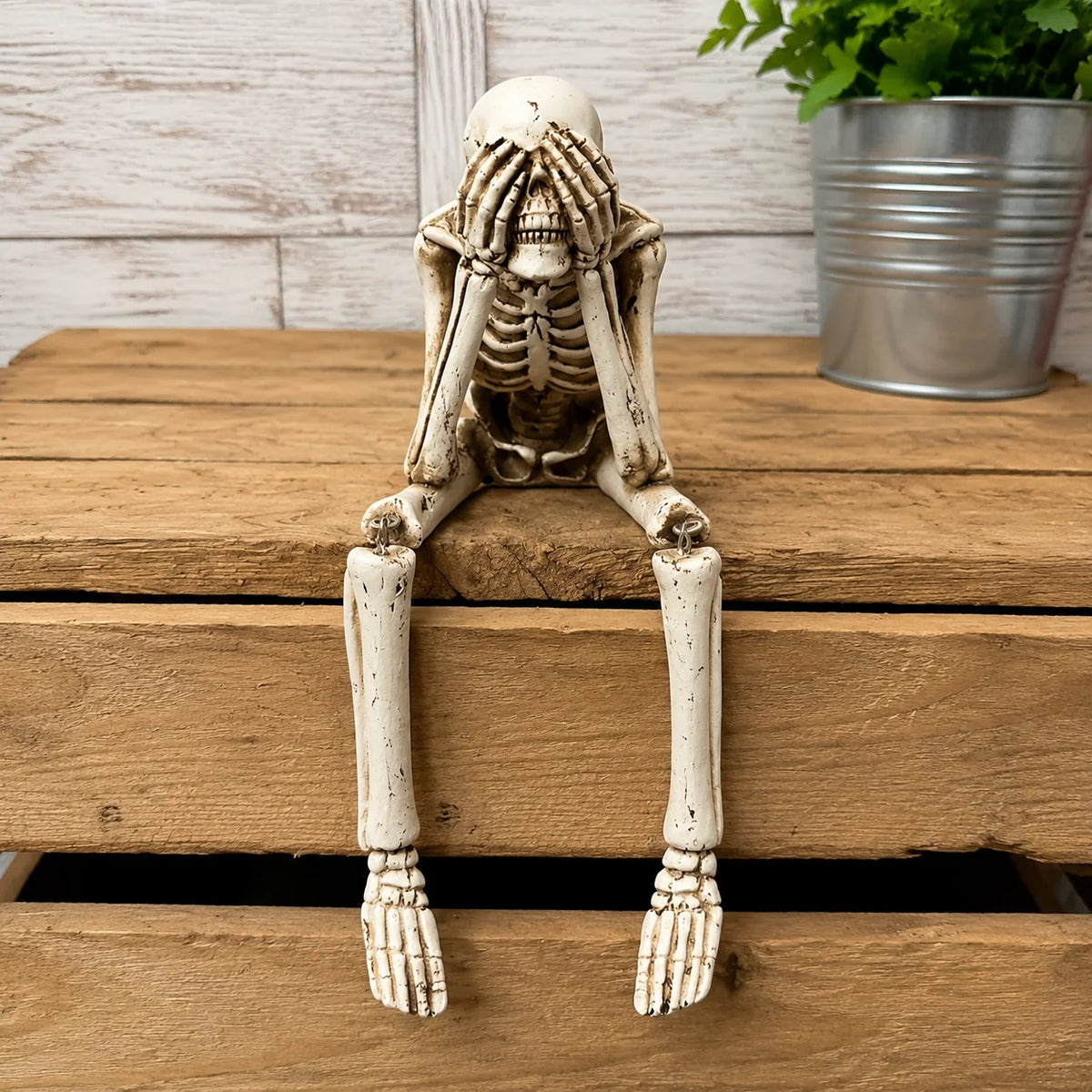 Skeleton Figurine Set Resin Three Poses Halloween Decor