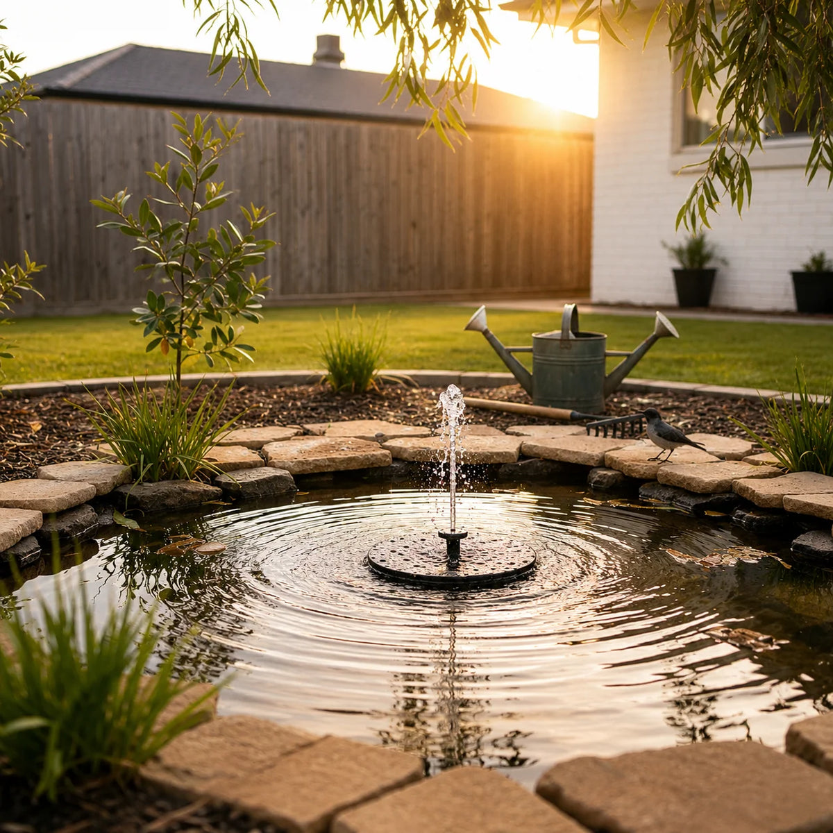 Solar Fountain Pump Floating Solar-Powered Interchangeable Spray Heads