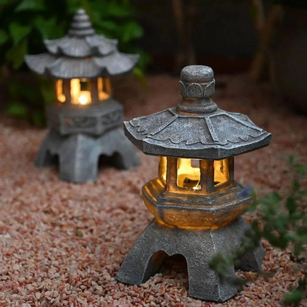 Solar Garden Lantern Pagoda Design Automatic Dusk Lighting
